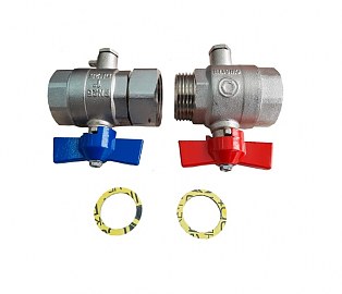 Комплект шаровых кранов HANSA DN32 с&nbsp;уплотнением 1 1/4"