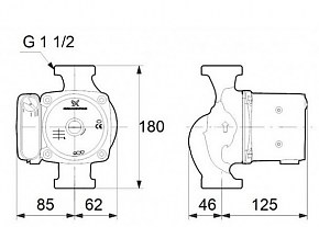 размеры насоса Grundfos UPSO 25 65